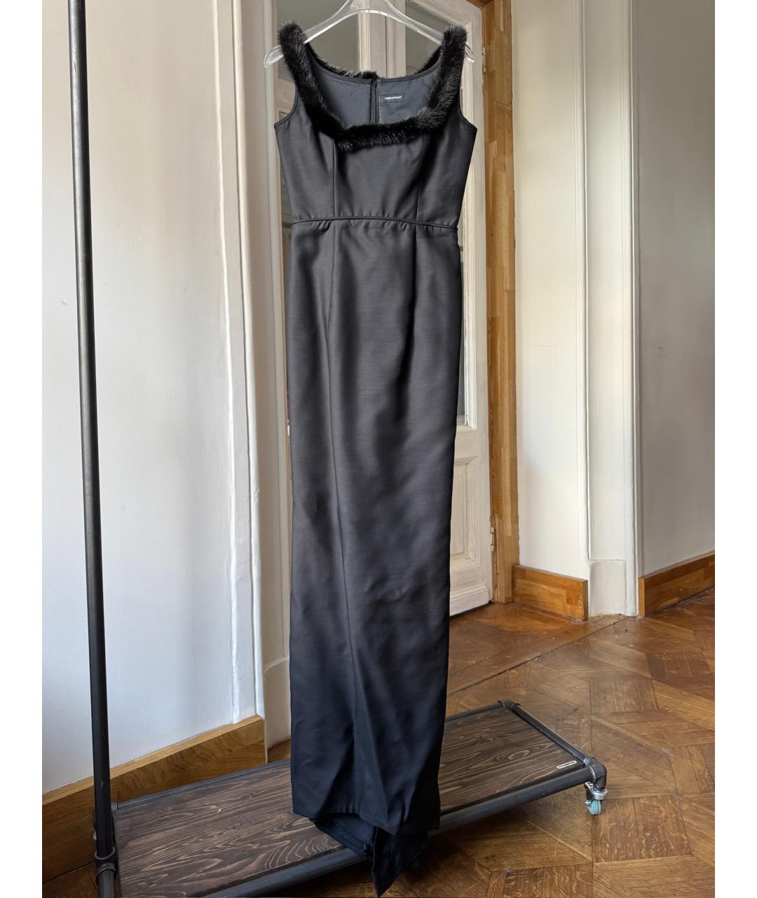 DSQUARED2 Черное шерстяное вечернее платье, фото 2