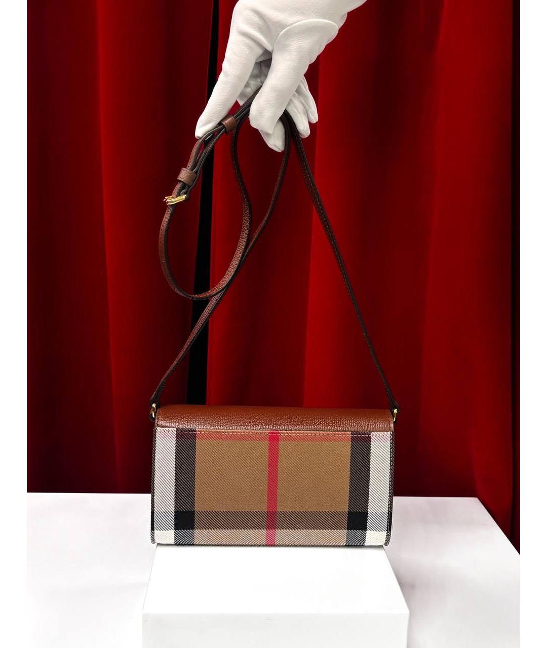 BURBERRY Коричневая кожаная сумка через плечо, фото 7