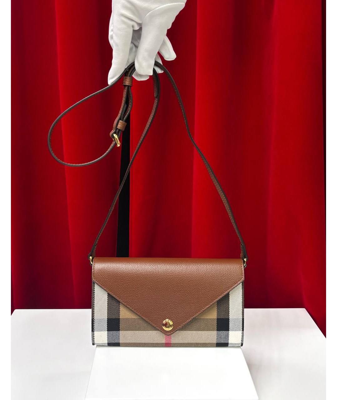 BURBERRY Коричневая кожаная сумка через плечо, фото 6