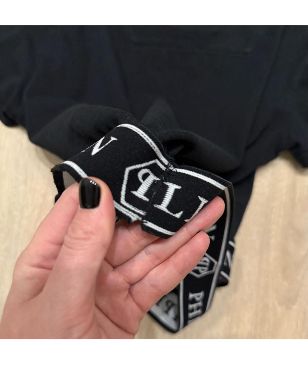 PHILIPP PLEIN Черный хлопковый детская футболка / топ, фото 7