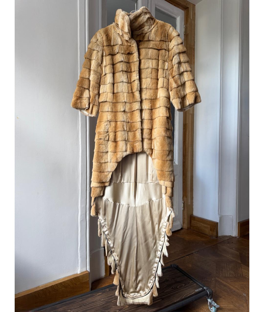 ALEXANDER MCQUEEN Коричневая меховая шуба, фото 7