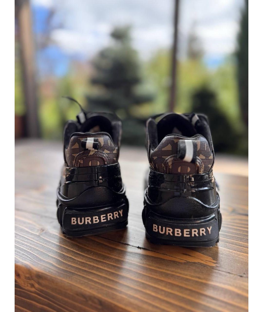 BURBERRY Коричневые кожаные кроссовки, фото 3