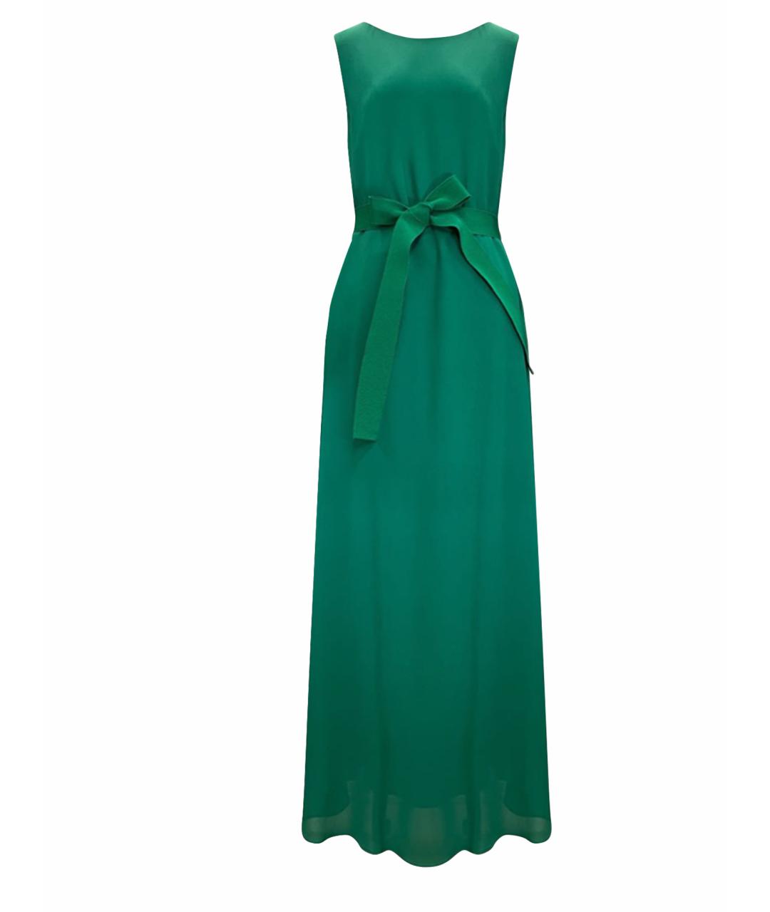 MAX MARA STUDIO Бирюзовое шелковое повседневное платье, фото 1