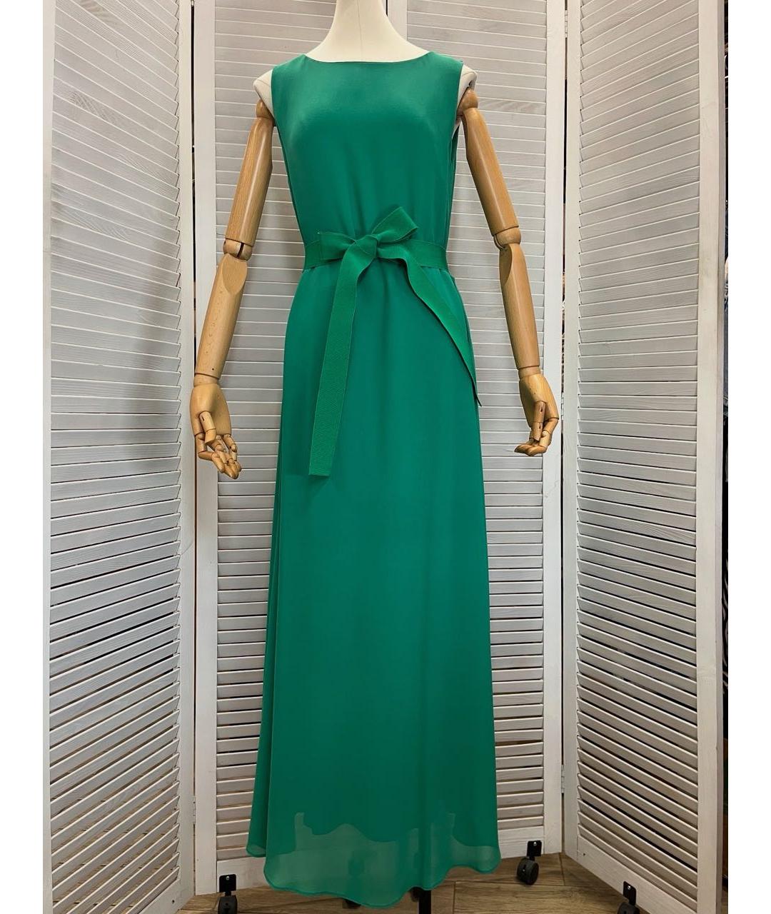 MAX MARA STUDIO Бирюзовое шелковое повседневное платье, фото 9