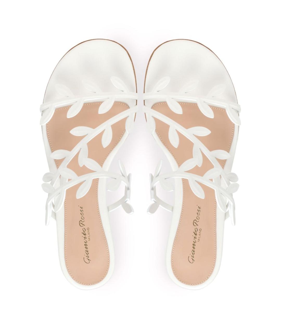GIANVITO ROSSI Белые кожаные босоножки, фото 4