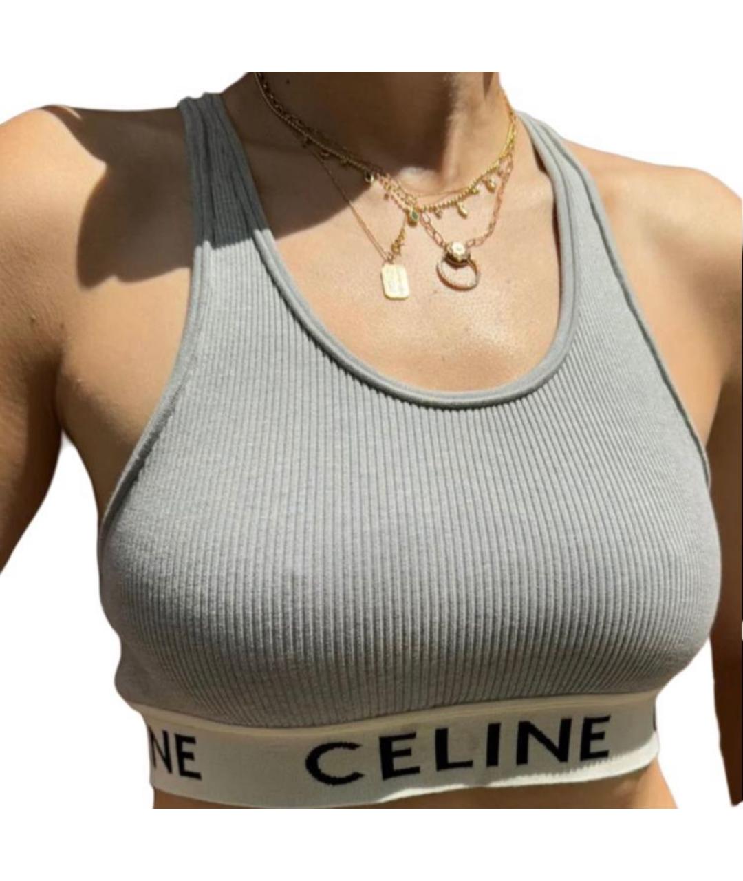 CELINE Серая хлопковая майка, фото 7