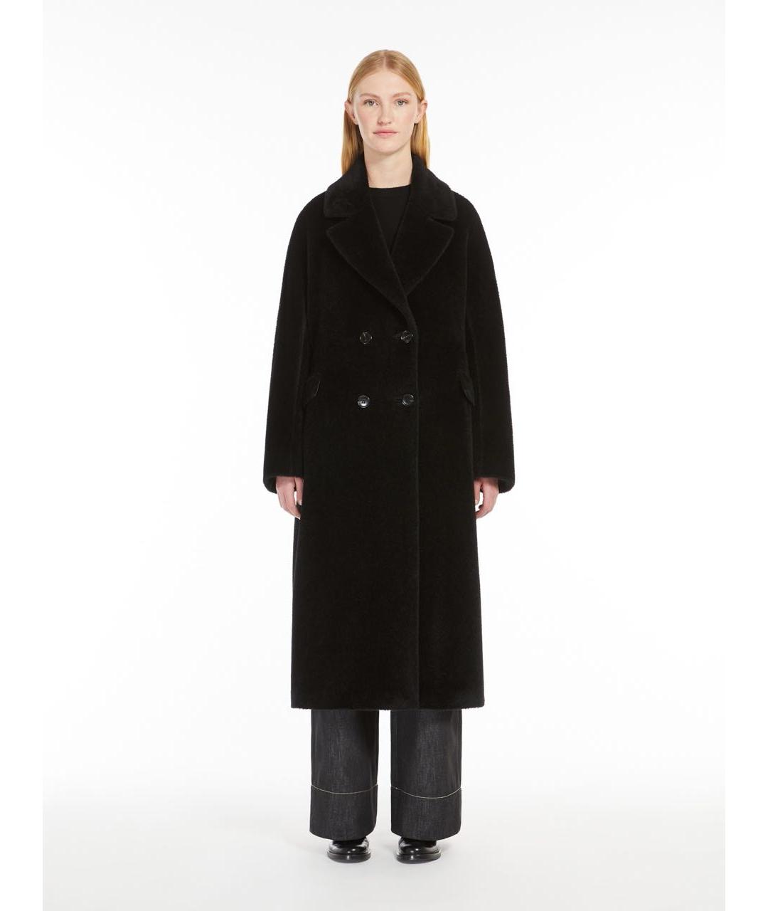 'S MAX MARA Черное шерстяное пальто, фото 7