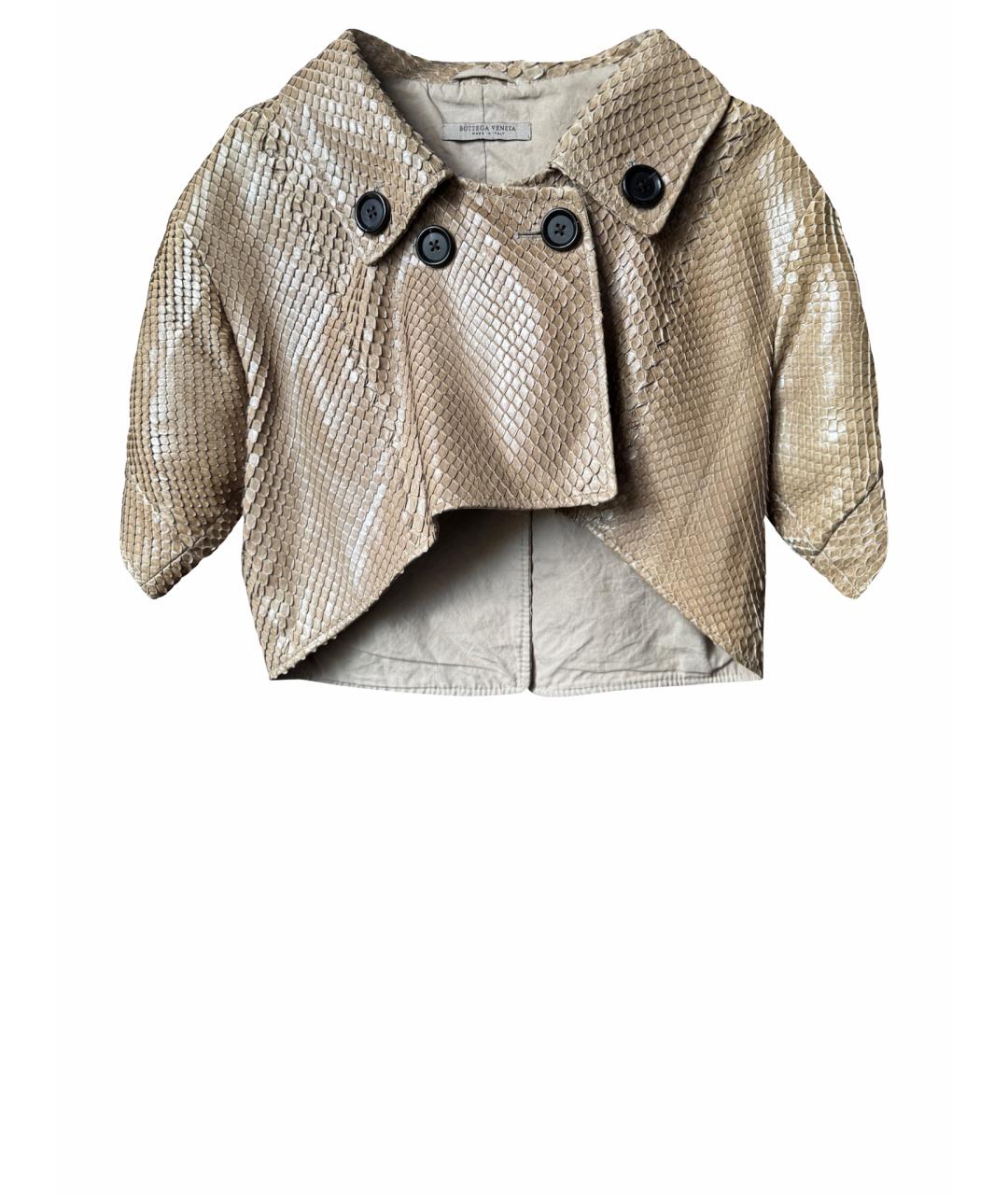 BOTTEGA VENETA Бежевая куртка из экзотической кожи, фото 1