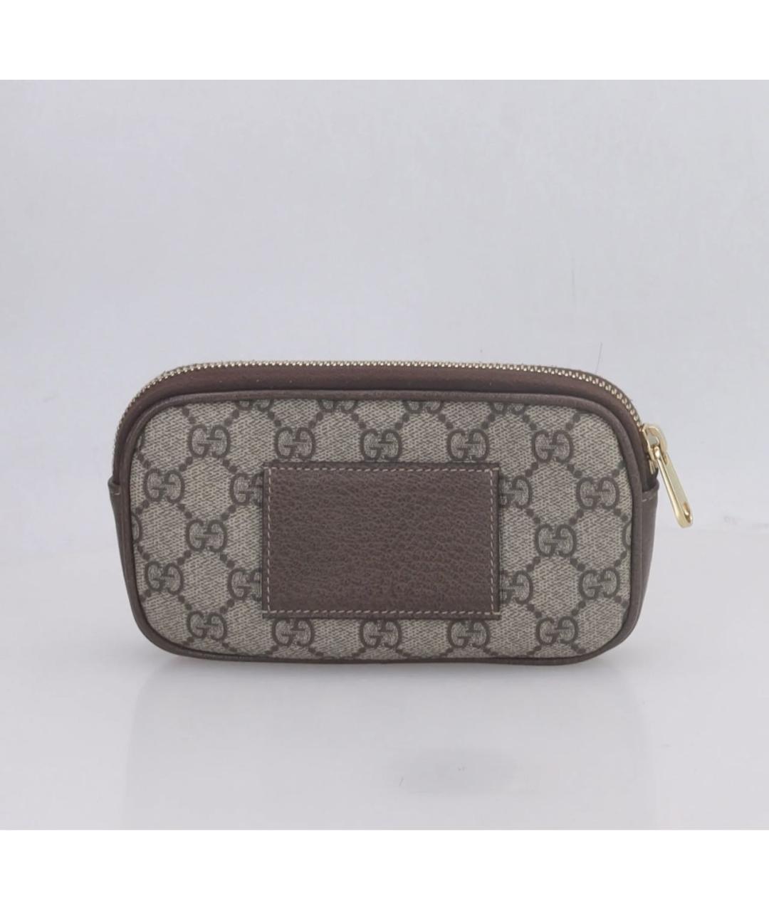 GUCCI Коричневая кожаная поясная сумка, фото 3