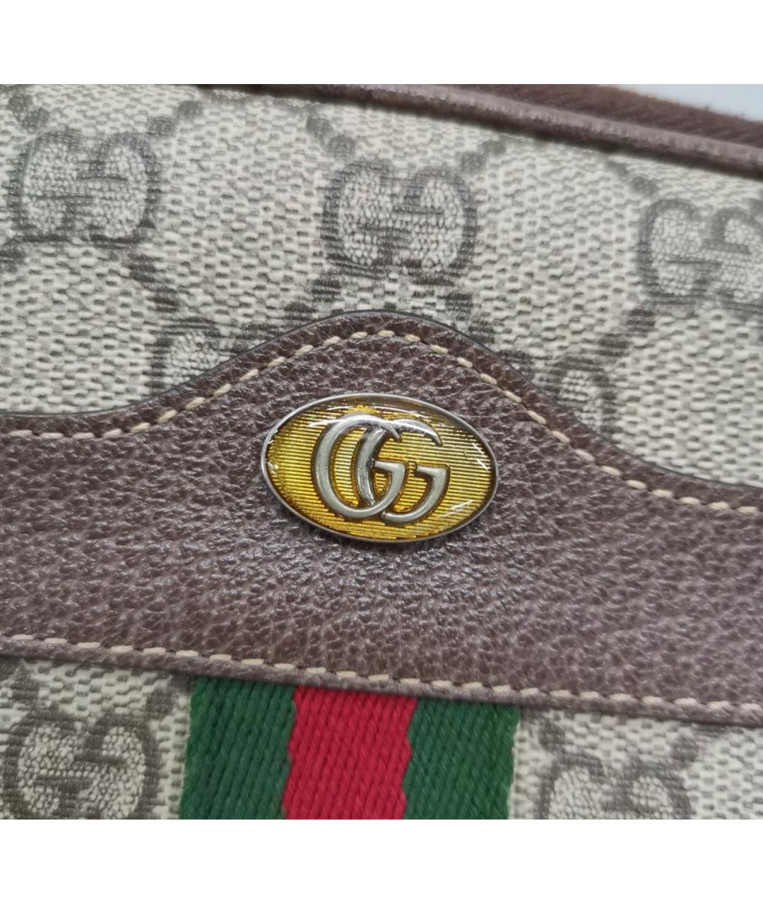 GUCCI Коричневая кожаная поясная сумка, фото 6