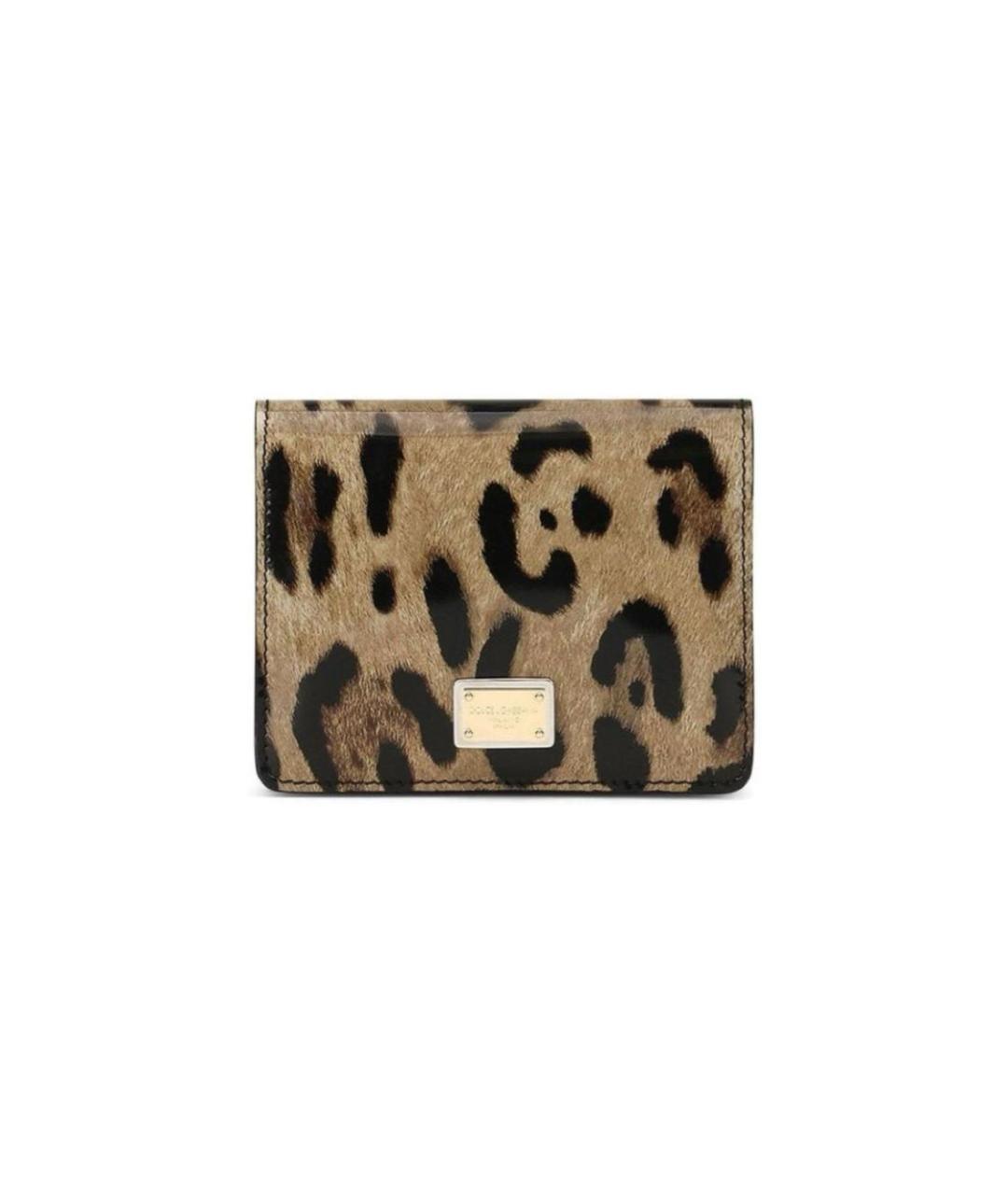 DOLCE&GABBANA Коричневая визитница из лакированной кожи, фото 1