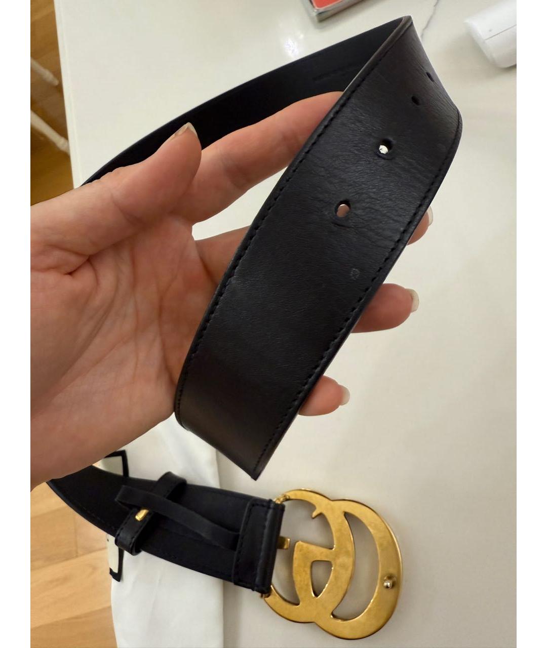 GUCCI Черный кожаный ремень, фото 4