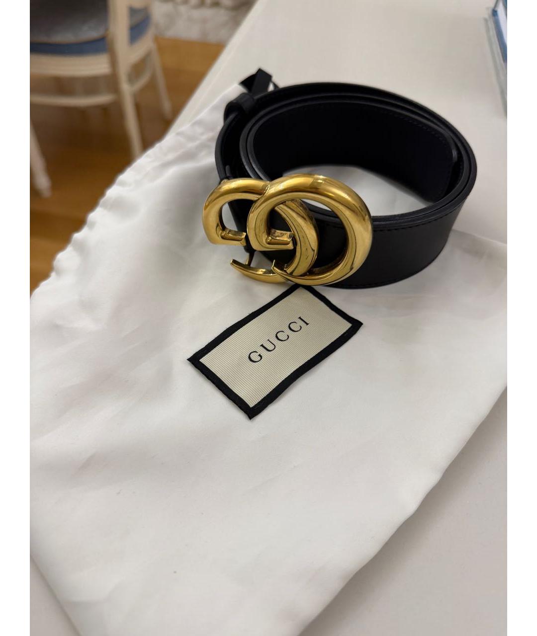 GUCCI Черный кожаный ремень, фото 5