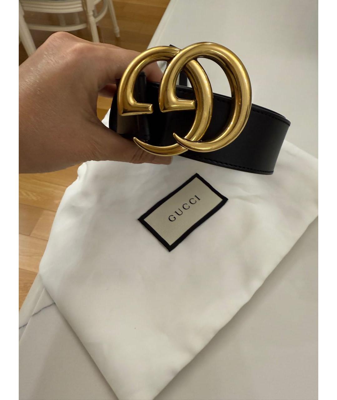 GUCCI Черный кожаный ремень, фото 2