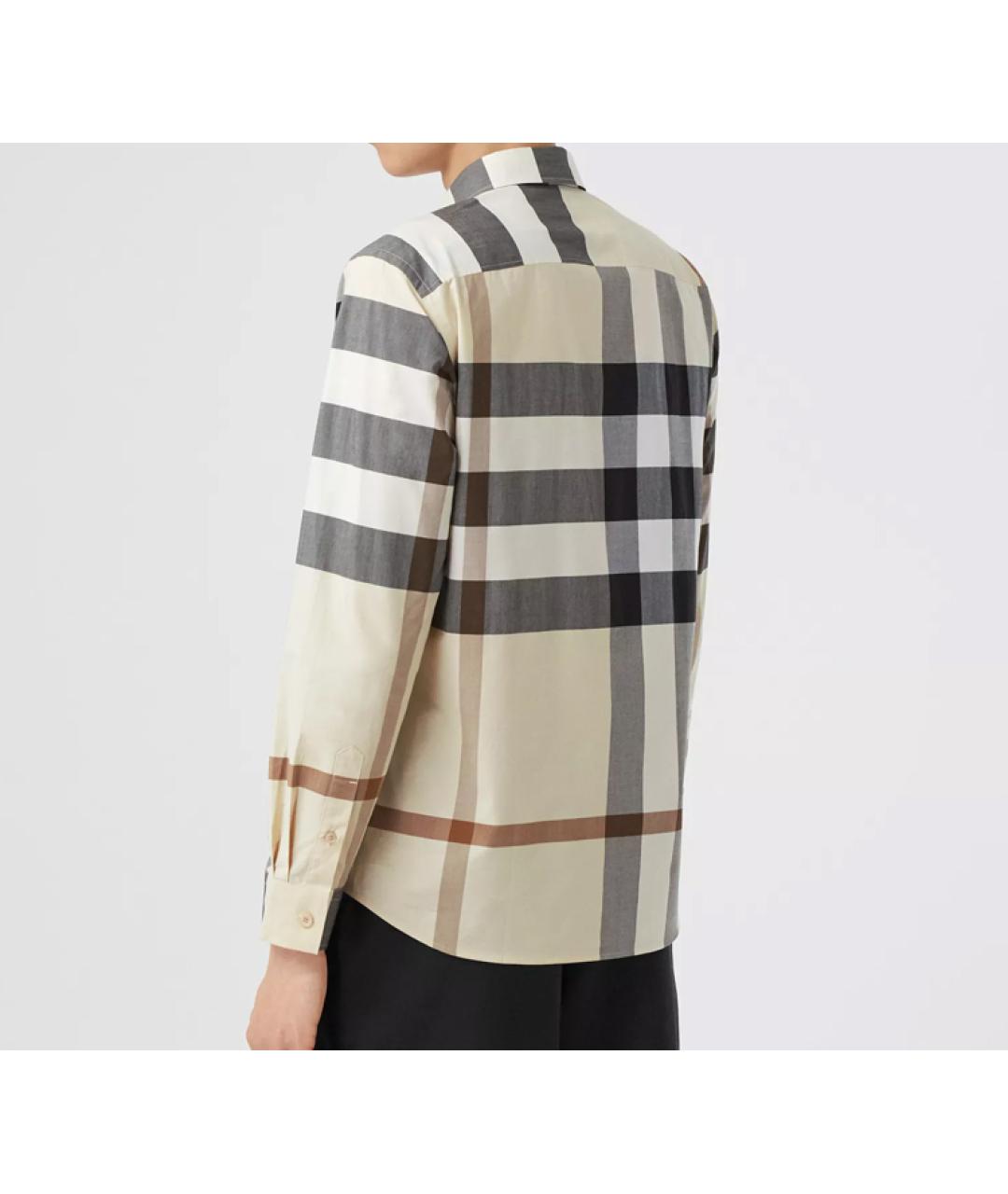 BURBERRY Бежевая хлопковая кэжуал рубашка, фото 3
