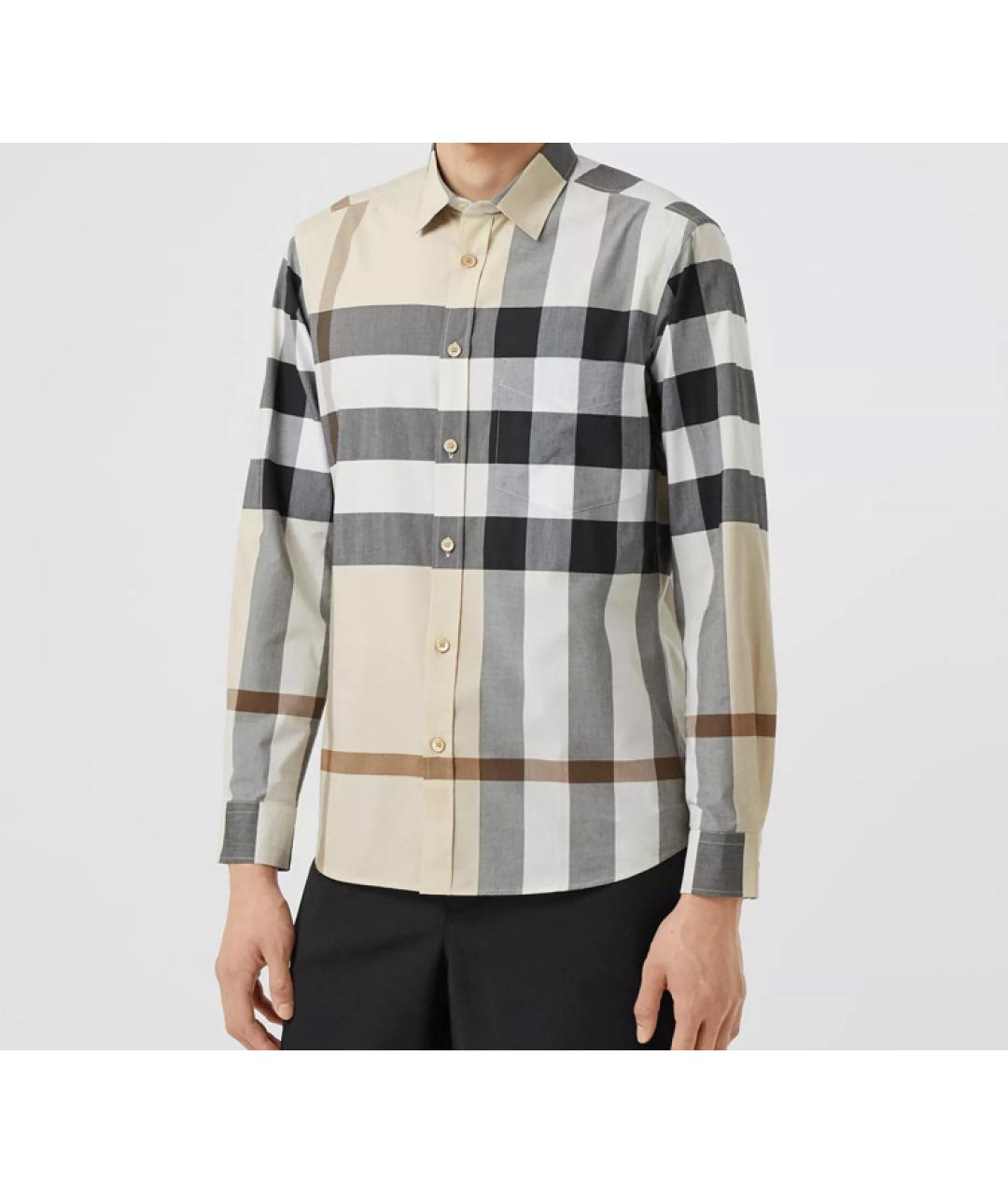 BURBERRY Бежевая хлопковая кэжуал рубашка, фото 2