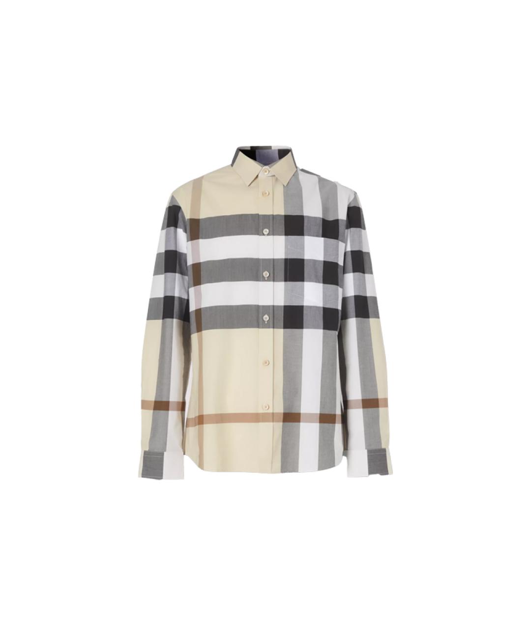 BURBERRY Бежевая хлопковая кэжуал рубашка, фото 6