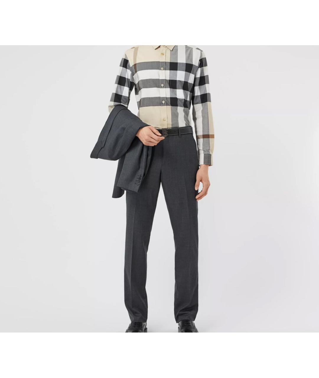 BURBERRY Бежевая хлопковая кэжуал рубашка, фото 5