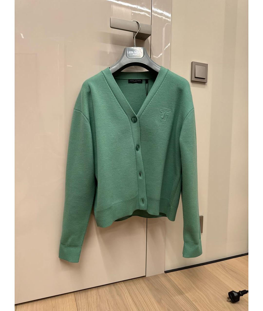 Tara Jarmon Зеленый шерстяной кардиган, фото 6