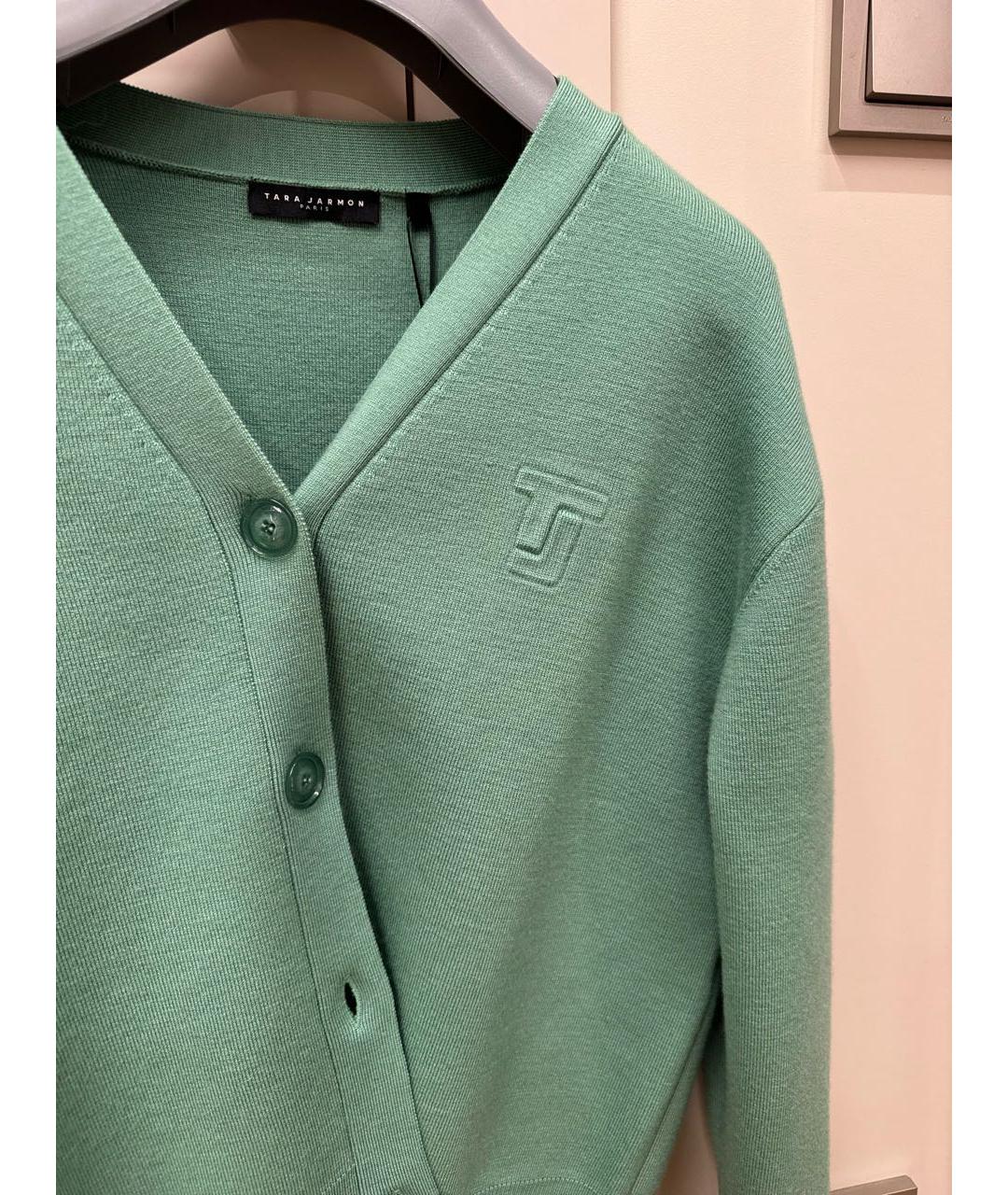 Tara Jarmon Зеленый шерстяной кардиган, фото 4