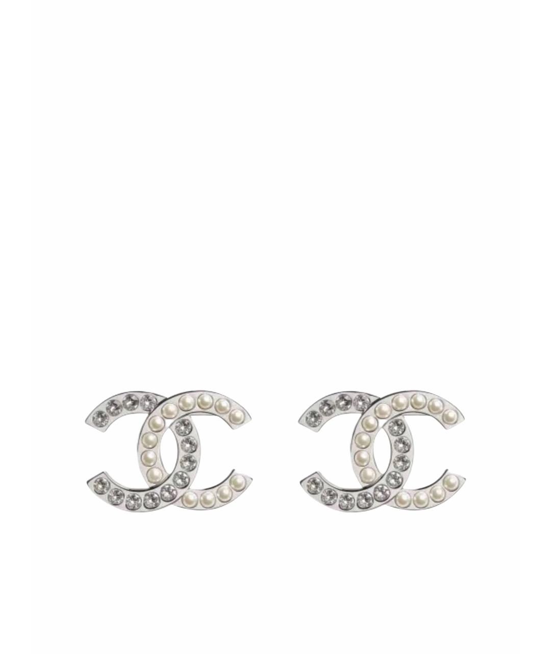 CHANEL Серебряные металлические серьги, фото 1