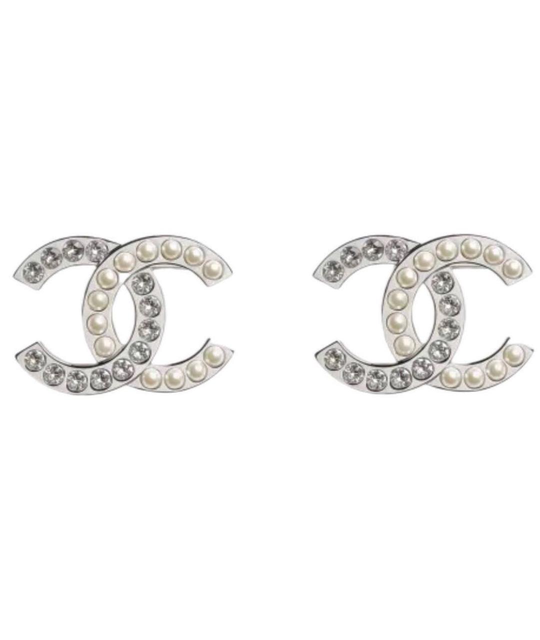 CHANEL Серебряные металлические серьги, фото 3