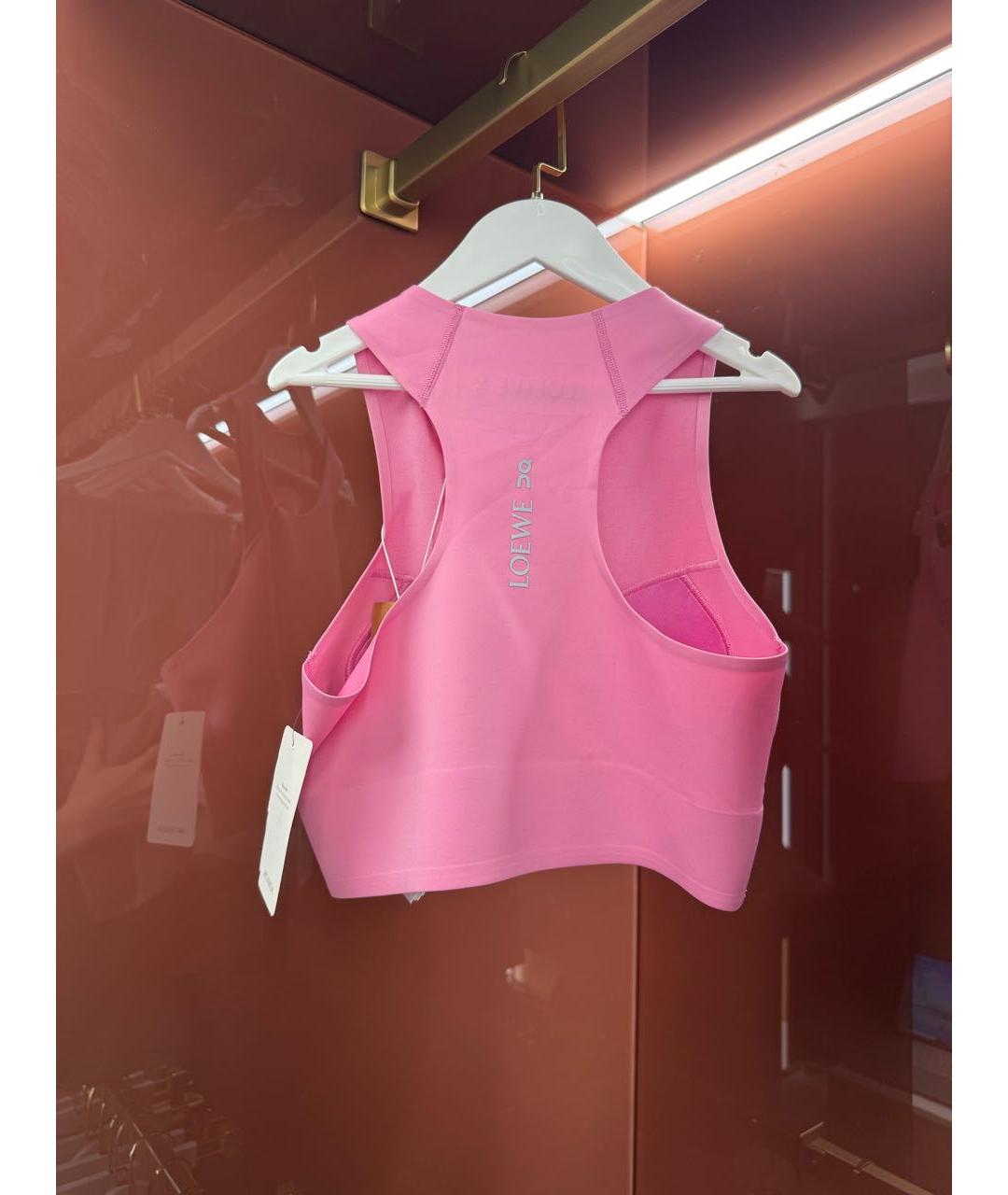 LOEWE Розовая полиэстеровая майка, фото 3
