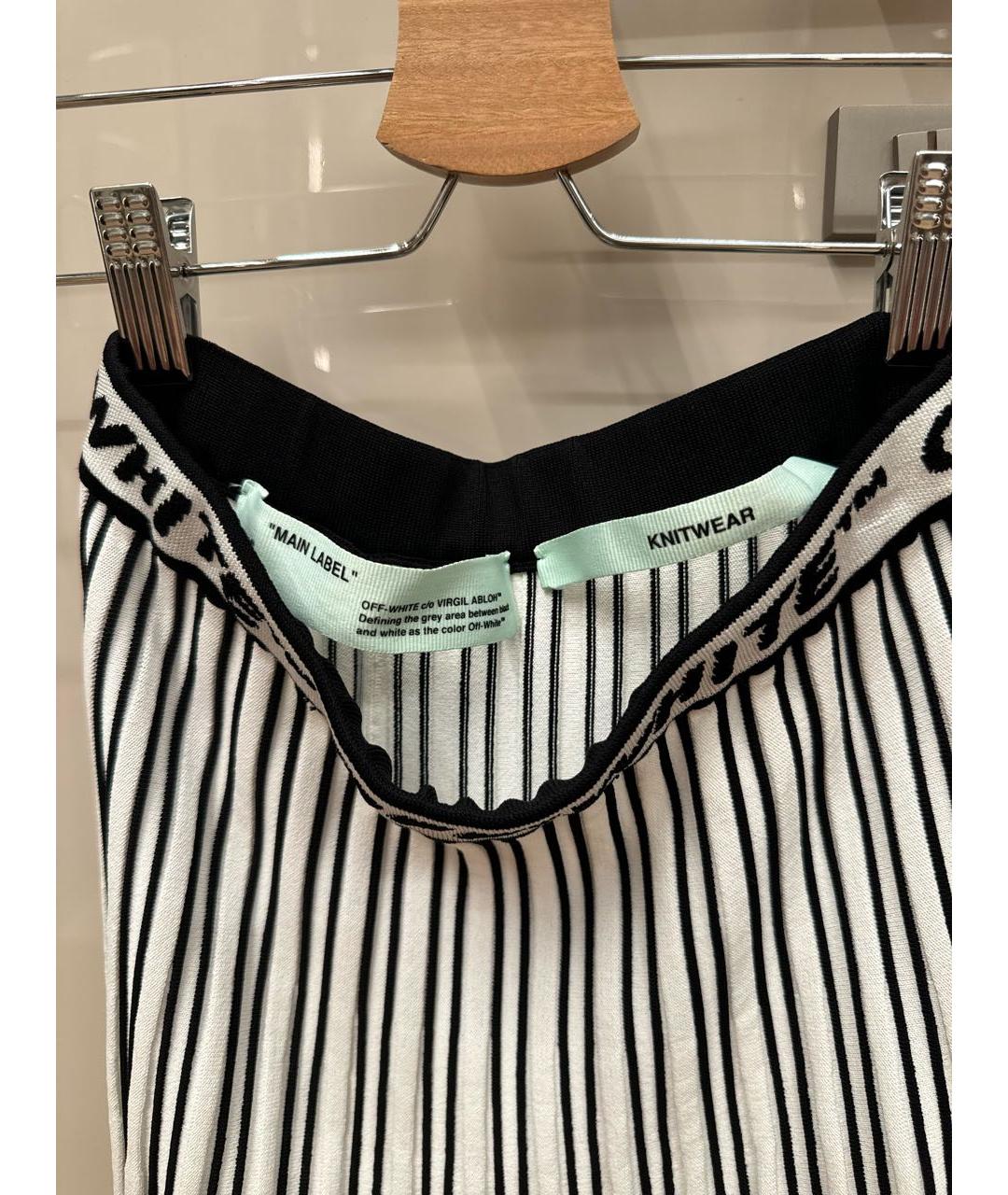 OFF-WHITE Белая вискозная юбка миди, фото 3