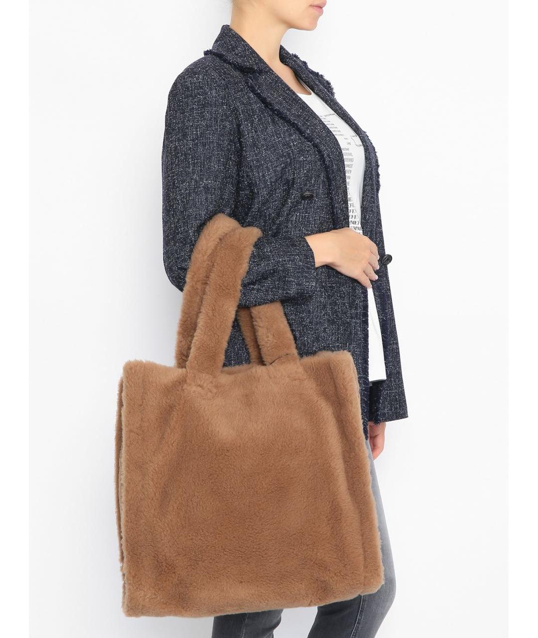 MAX MARA Бежевая шерстяная сумка тоут, фото 5