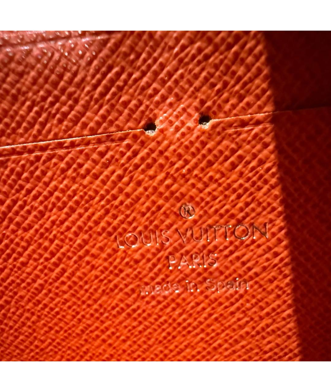 LOUIS VUITTON Коричневый кожаный кошелек, фото 7