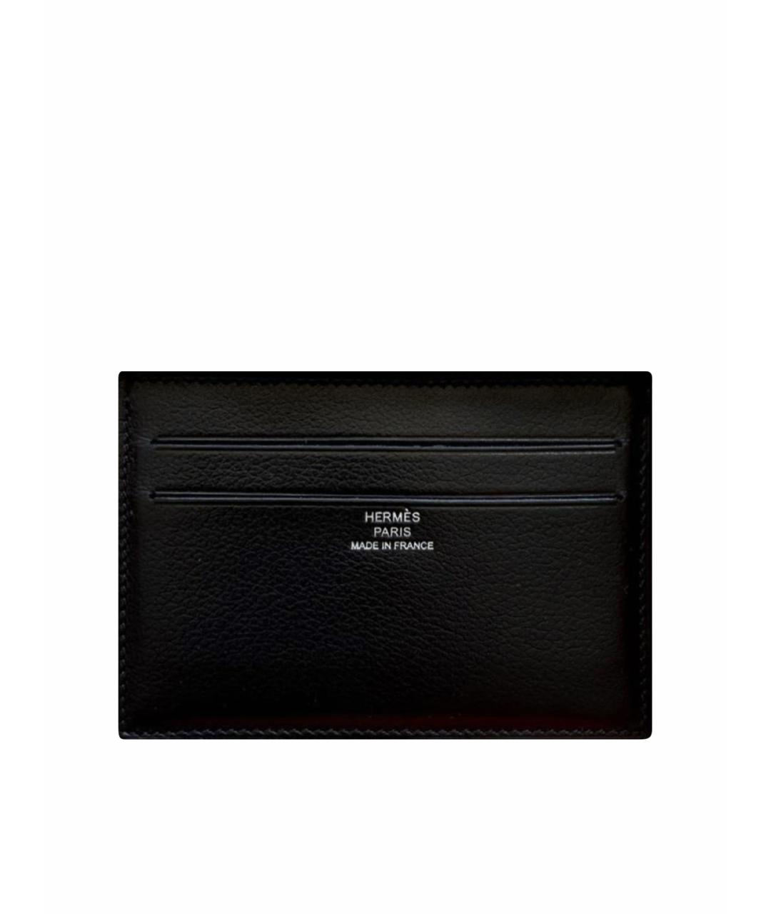 HERMES Черный кожаный кардхолдер, фото 1