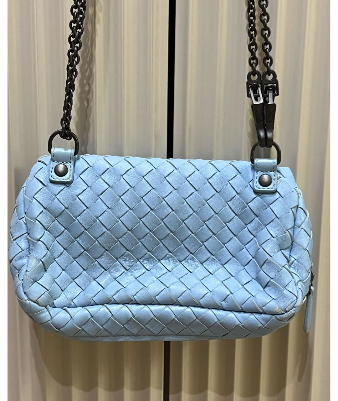 BOTTEGA VENETA Голубая кожаная сумка через плечо, фото 2