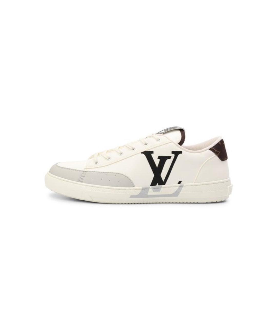 LOUIS VUITTON Белые кожаные низкие кроссовки / кеды, фото 4