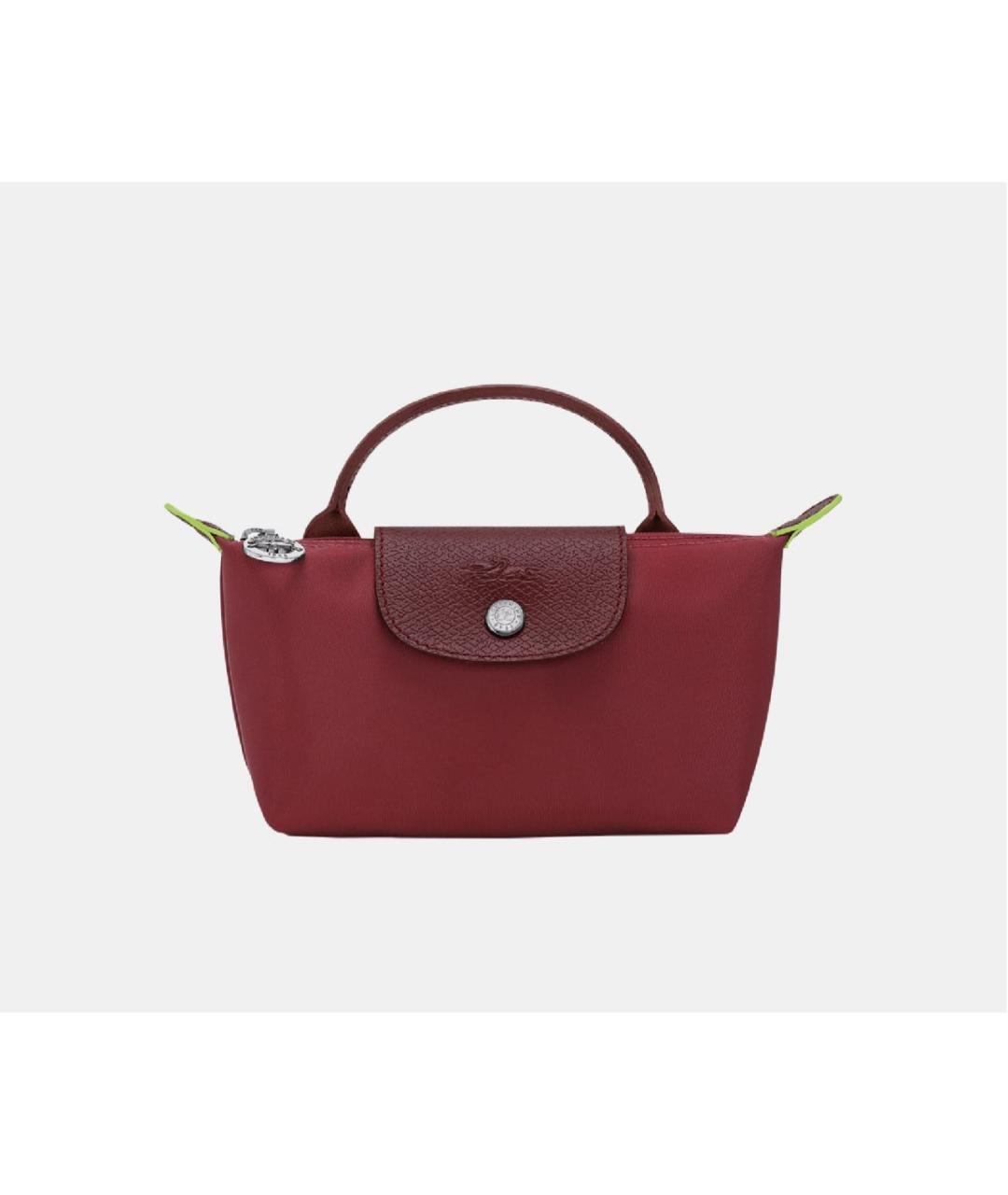 LONGCHAMP Бордовая кожаная сумка с короткими ручками, фото 9