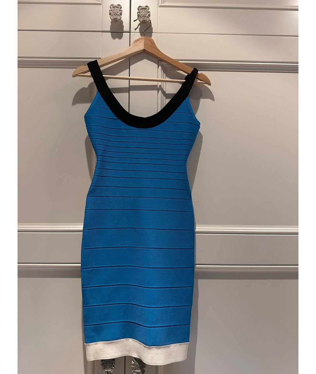 HERVE LEGER Синее платье, фото 3