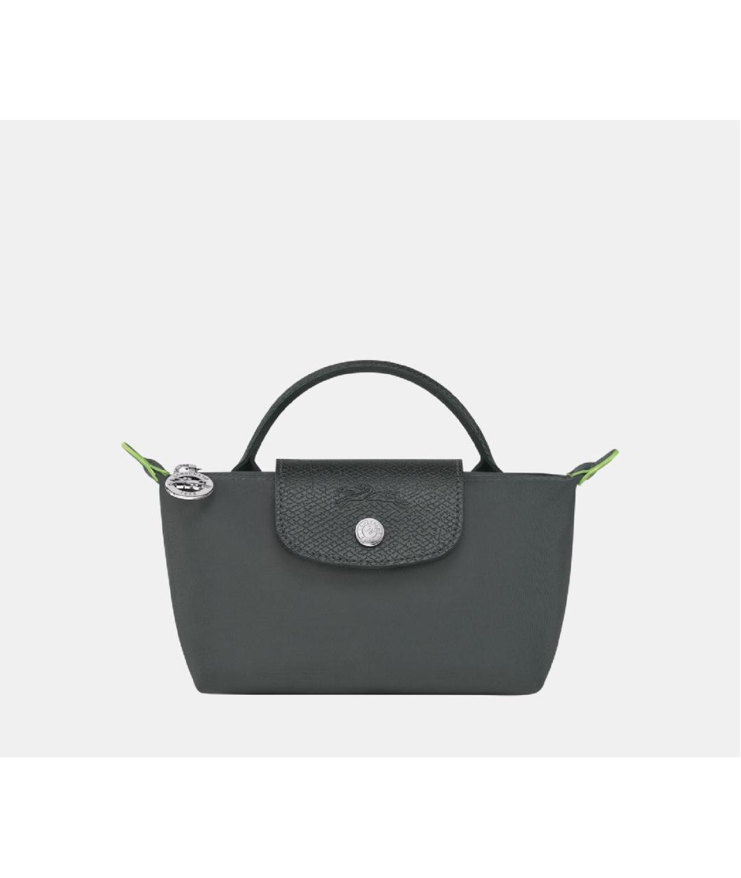 LONGCHAMP Серая тканевая сумка с короткими ручками, фото 9
