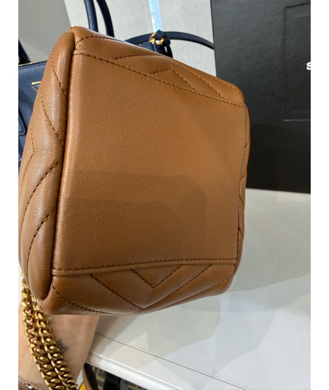 SAINT LAURENT Коричневый кожаный рюкзак, фото 6