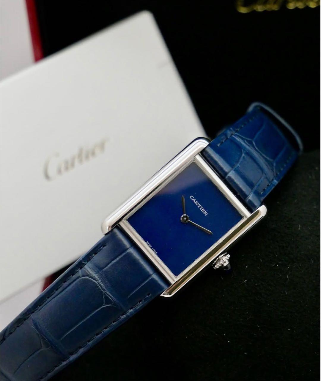CARTIER Синие стальные часы, фото 5