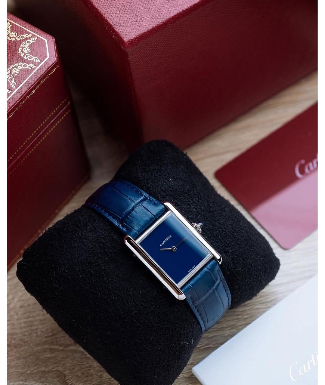 CARTIER Синие стальные часы, фото 4