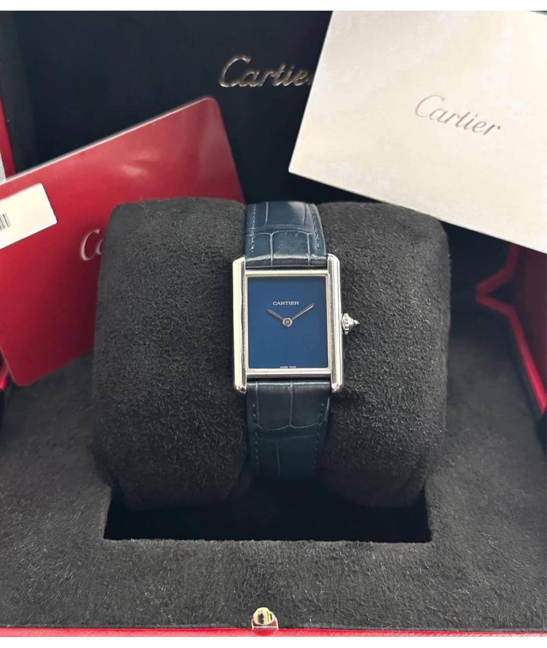 CARTIER Синие стальные часы, фото 3