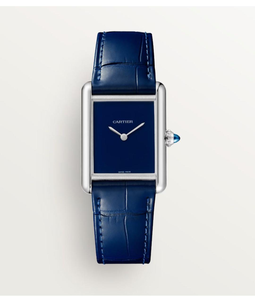 CARTIER Синие стальные часы, фото 9