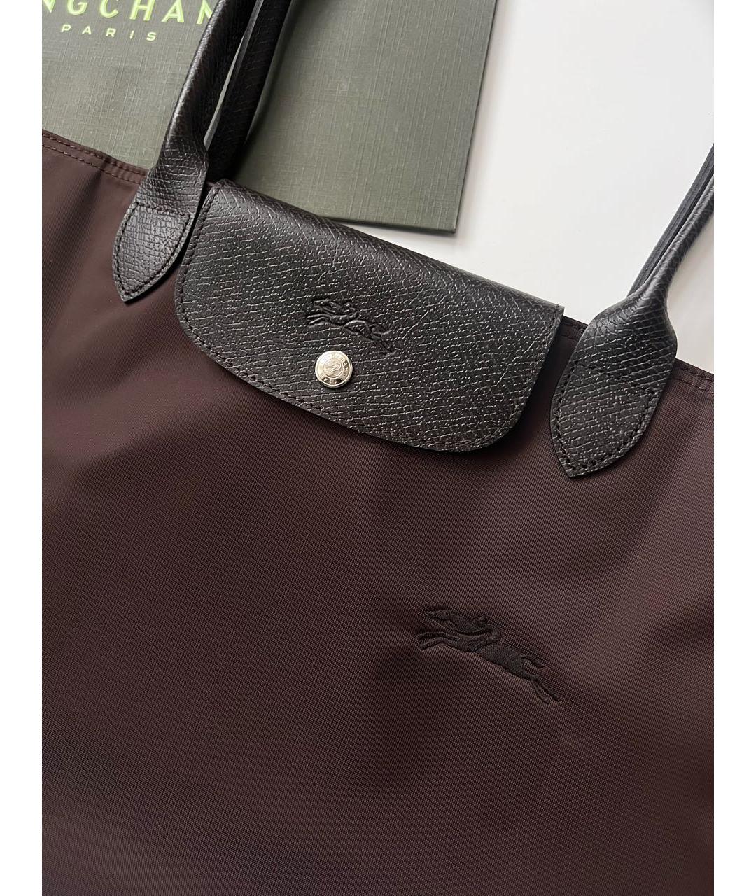 LONGCHAMP Коричневая кожаная сумка тоут, фото 7