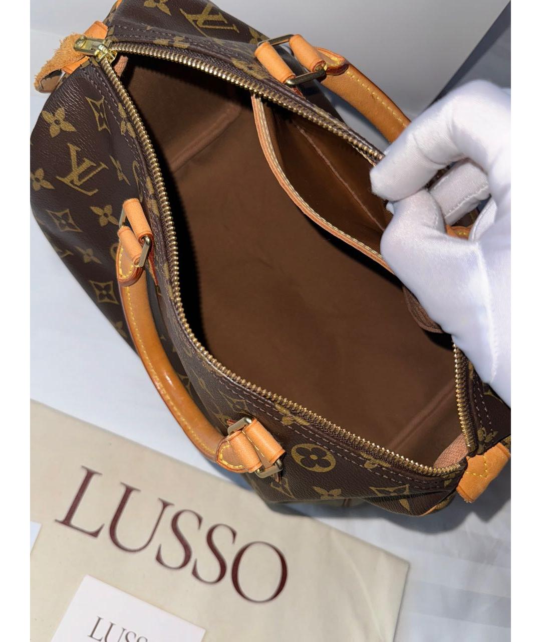 LOUIS VUITTON Коричневая кожаная сумка тоут, фото 8