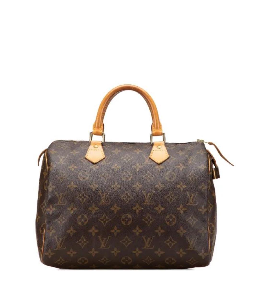 LOUIS VUITTON Коричневая кожаная сумка тоут, фото 9