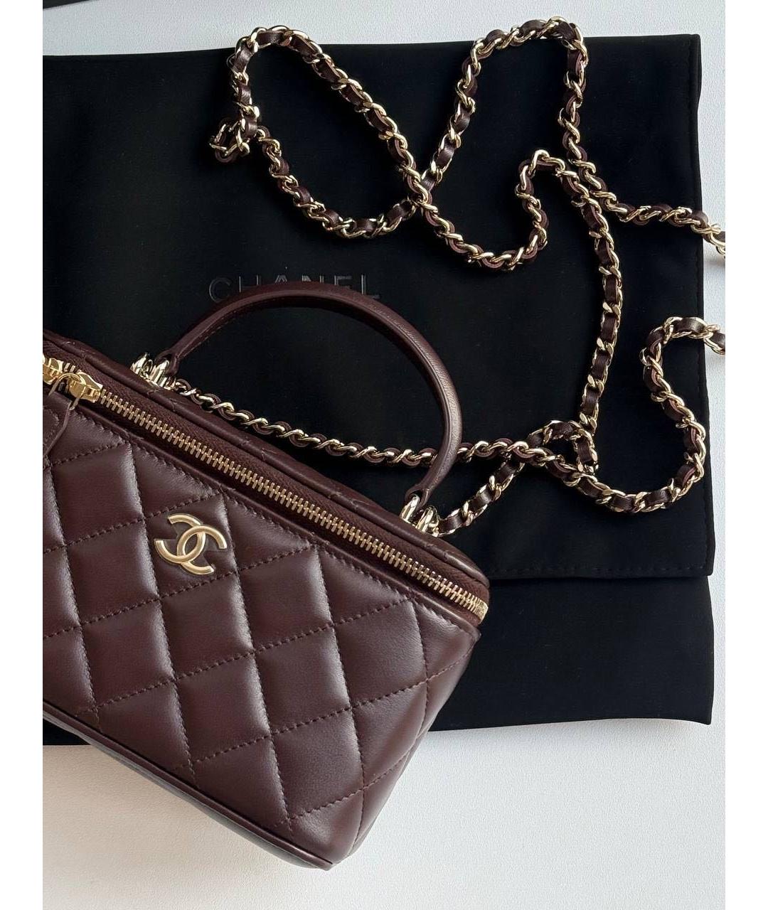 CHANEL Бордовая кожаная сумка через плечо, фото 4