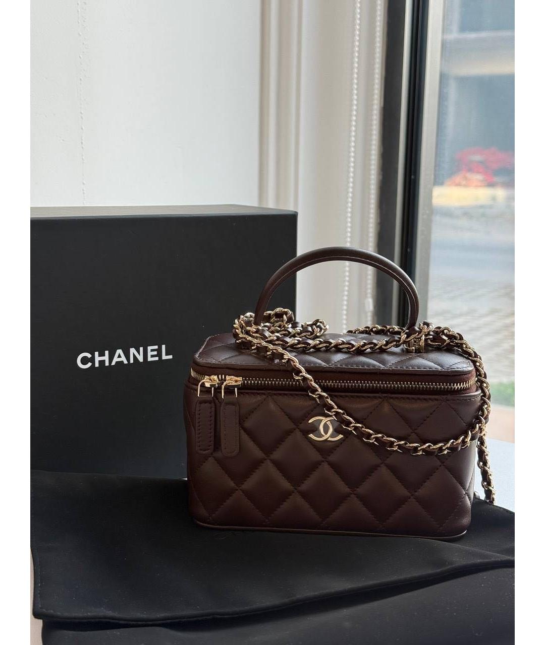 CHANEL Бордовая кожаная сумка через плечо, фото 6