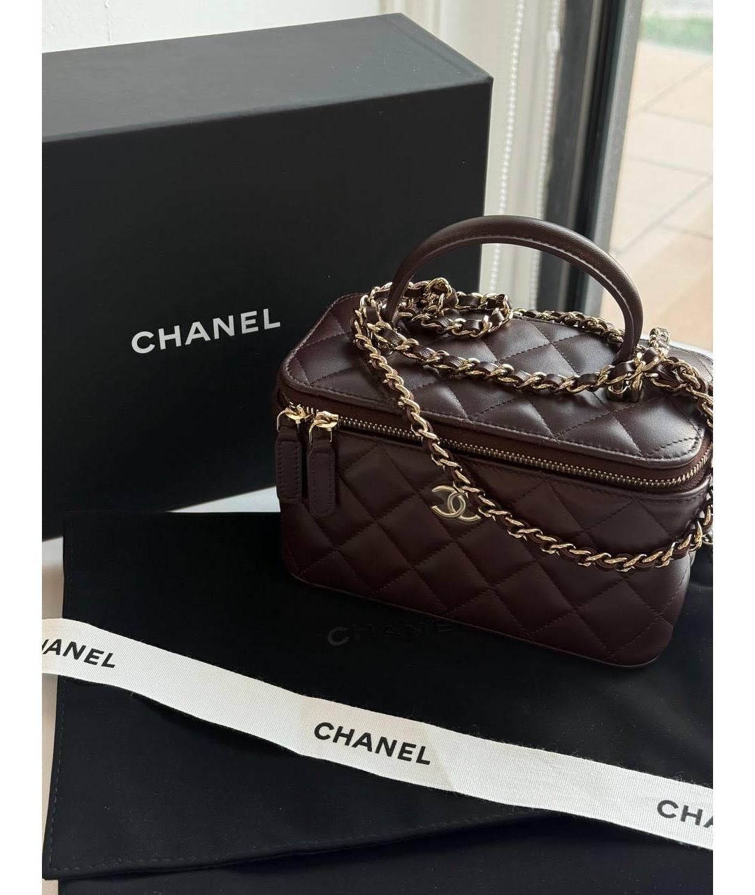 CHANEL Бордовая кожаная сумка через плечо, фото 3