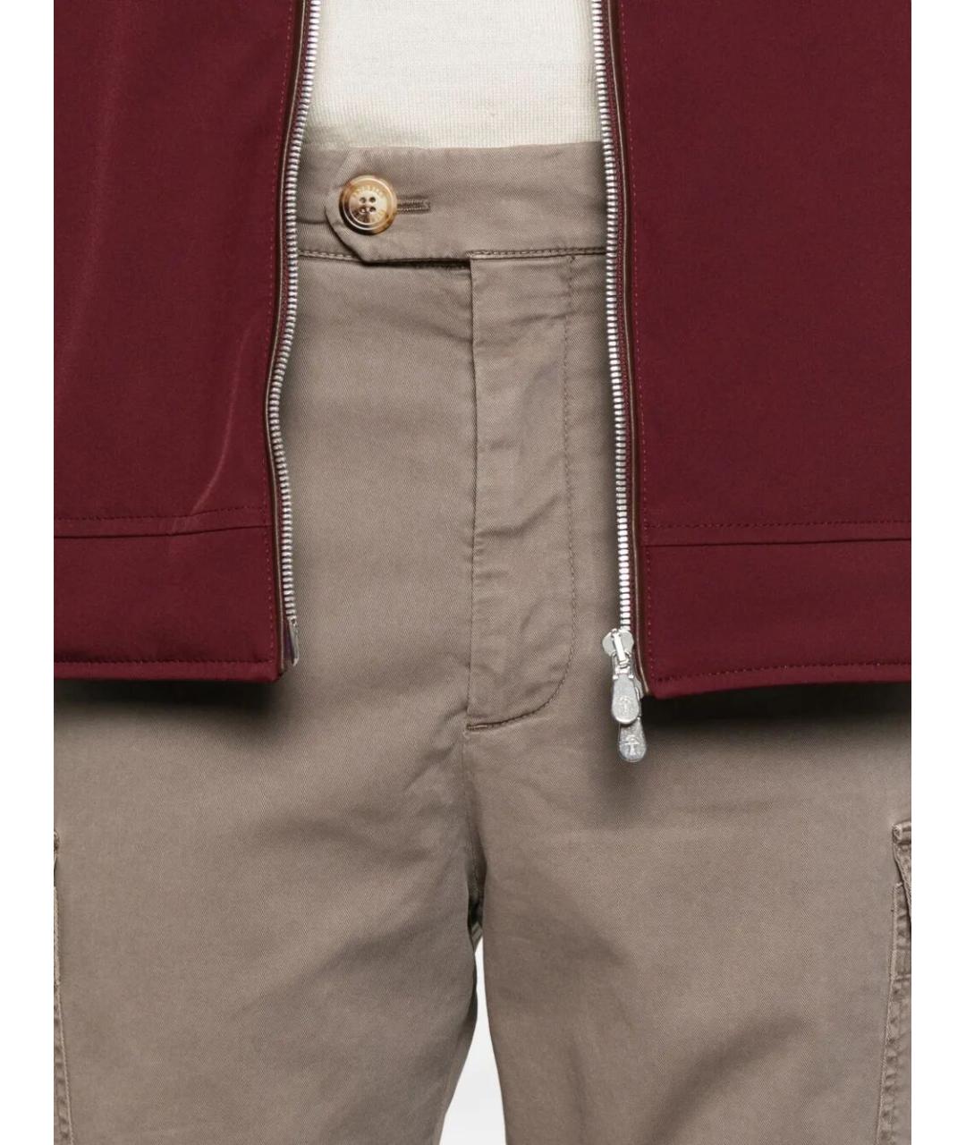 BRUNELLO CUCINELLI Бежевые хлопковые прямые джинсы, фото 4