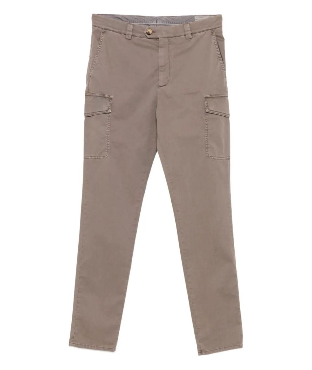 BRUNELLO CUCINELLI Бежевые хлопковые прямые джинсы, фото 1