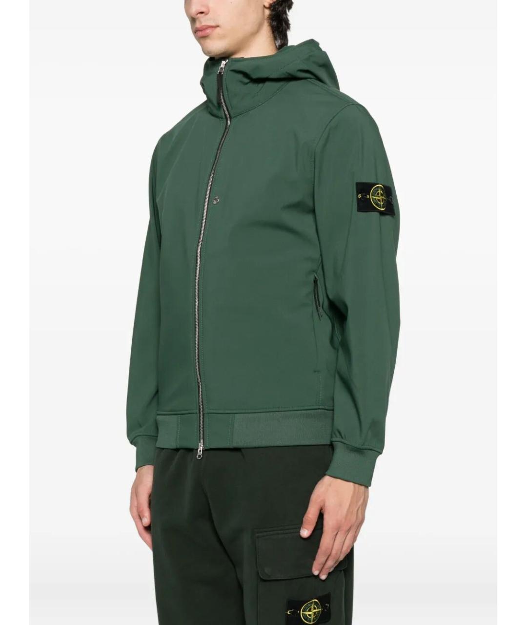 STONE ISLAND Зеленая полиэстеровая куртка, фото 3